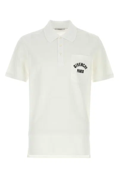 Givenchy Polo Shirt With Short Sleeves And Chest Pocket In White