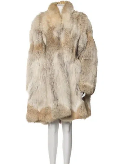 Pre-owned Givenchy Fur Fur Coat In Neutrals