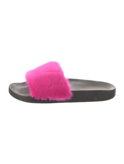 Pre-owned Givenchy Fur Slides In Multi