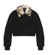 Givenchy Cropped Varsity Jacket In Wool And Leopard Print Fur