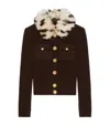 Givenchy Fur Collar Button-up Cardigan