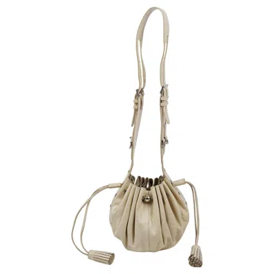Pre-owned Givenchy Fw 2002 Cream Leather Pumpkin Bag By Julien Macdonald In White