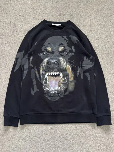 Pre-owned Givenchy Fw17  Riccardo Tisci Rottweiler Crewneck Sweatshirt In Black