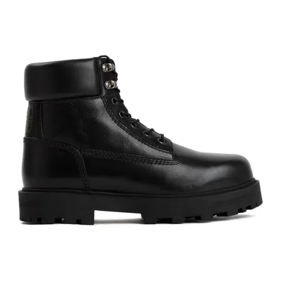 Givenchy Fw23 Leather Lace-up Ankle Boots For Men In Black