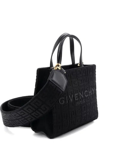 Pre-owned Givenchy G- 4g Jacquard Mini Tote Bag In Black