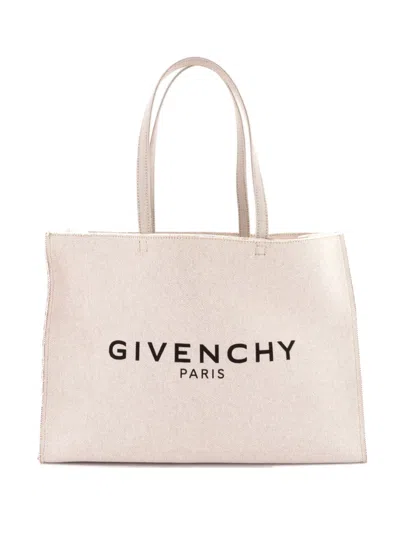 Pre-owned Givenchy G- Canvas Large Tote Bag In Neutral