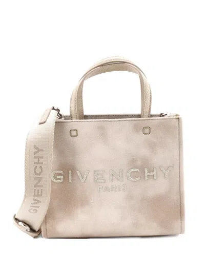 Pre-owned Givenchy G- Canvas Mini Tote Bag In Neutral