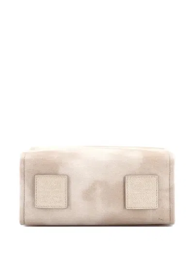 Pre-owned Givenchy G- Printed Canvas Mini Tote Bag In Neutral