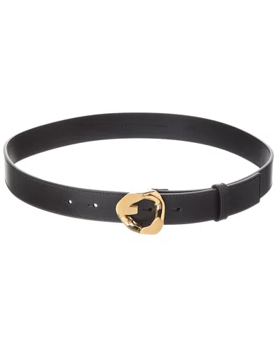Givenchy G Buckle Leather Belt In Black