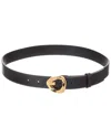 Givenchy G Buckle Leather Belt In Black