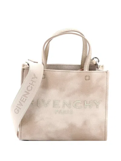 Pre-owned Givenchy G- Canvas Mini Tote Bag In Neutral