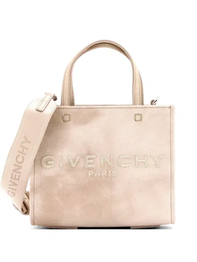 Pre-owned Givenchy G- Canvas Mini Tote Bag In Neutrals