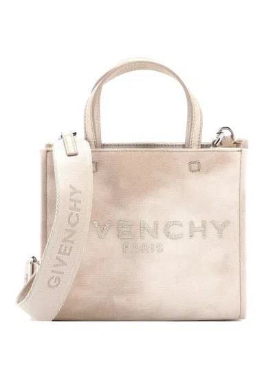 Pre-owned Givenchy G- Canvas Mini Tote Bag In Neutrals