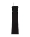 Givenchy Asymmetrical Bustier Gown With G Chain Strap In Black