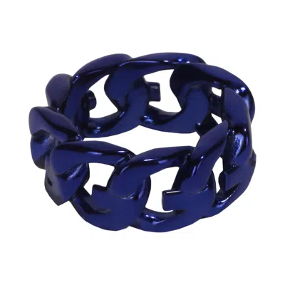 Pre-owned Givenchy G Chain Ring 'blue' | Men's Size 52