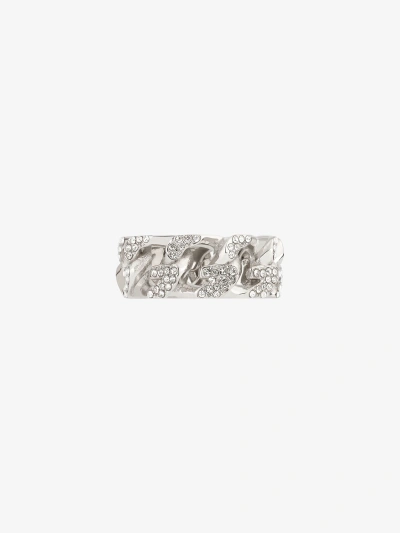 GIVENCHY G CHAIN RING IN METAL WITH CRYSTALS