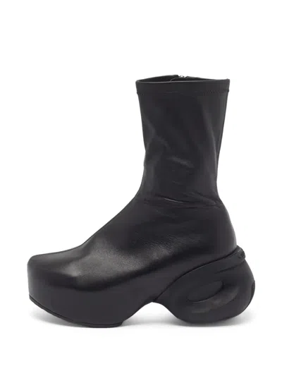 Pre-owned Givenchy G Clog Leather Ankle Boots In Black
