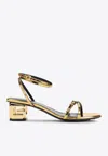 Givenchy G-cube 45 Leather Sandals In Gold