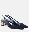 Givenchy Mystic 50mm Logo Plaque Slingback Pumps In Blue