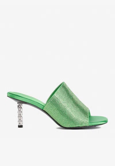 GIVENCHY G CUBE 70 STUDDED SATIN MULES