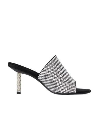 GIVENCHY G CUBE MULES IN SATIN WITH STRASS