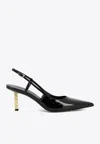 Givenchy G Cube 80 Patent Leather Slingback Pumps In Black