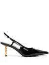 Givenchy G Cube 80 Patent Leather Slingback Pumps In Black