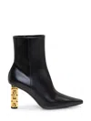 Givenchy Black G Cube Ankle Boots With Gold-tone Logo Heel Black In Leather Woman In Black