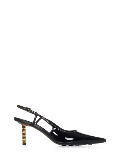Givenchy G Cube 80 Patent Leather Slingback Pumps In Black