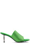 Givenchy G Cube Satin Flat Sandals With Strass In Absynthegreen