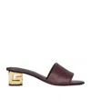 Givenchy Calfskin G Cube-heel Mule Sandals In Red
