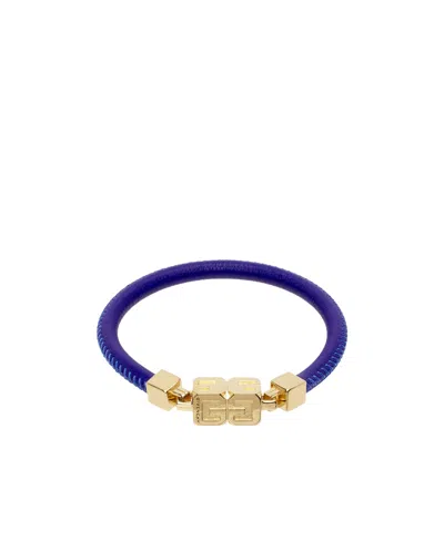 Givenchy G Cube Leather Bracelet In Blue