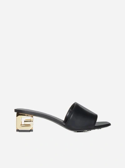 Givenchy G Cube Leather Mules In Black