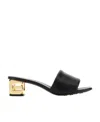 Givenchy Womens Black G Cube Monogram-print Canvas Mules In Black