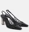 Givenchy G Cube Leather-trimmed Mesh Slingback Pumps In Black