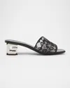 Givenchy Logo Fabric Sandals Sculpture Heel In Black