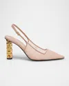 Givenchy G Cube Mesh Slingback Pumps In Nude