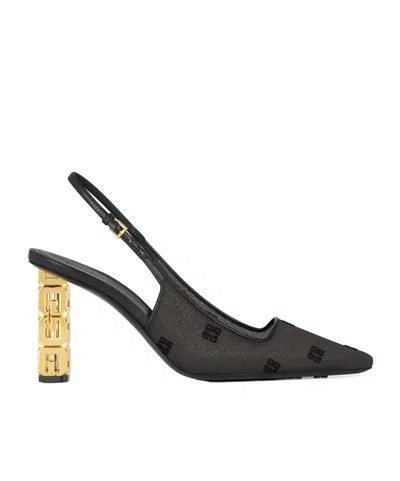 Givenchy 4g Mesh G Cube Slingback Heels 85 In Black
