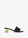 Givenchy G Cube Heeled Mules In 4g Canvas In Black