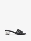 Givenchy G Cube Mules In Monogram 72 Mesh With Lurex In Black