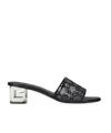 Givenchy Logo Fabric Sandals Sculpture Heel In Black