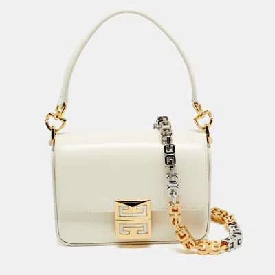 Pre-owned Givenchy G Cube Off White Leather Shoulder Bag
