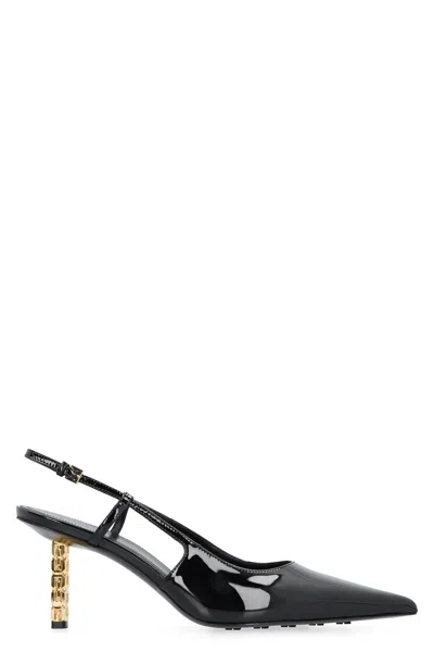 Givenchy G Cube 80 Patent Leather Slingback Pumps In Black