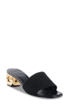 Givenchy Womens Black G Cube Monogram-print Canvas Mules In Black