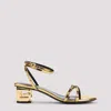Givenchy G-cube 45 Leather Sandals In Golden