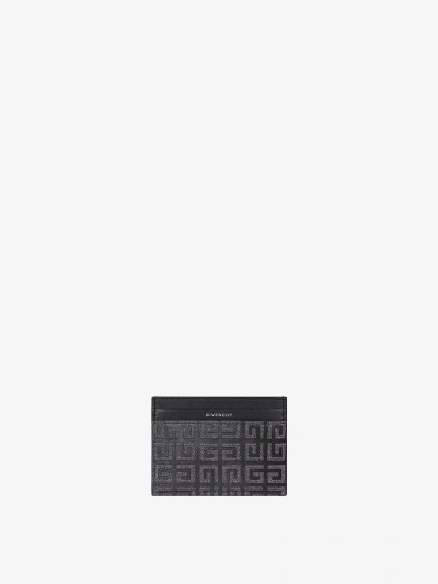 Givenchy G-cut Card Holder In 4g Lurex Embroidery And Leather In Black