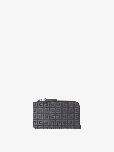 Givenchy G-cut Zipped Cardholder In 4g Lurex And Leather In Black