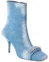Givenchy Square Toe Denim Ankle Boot In Blue