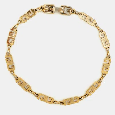 Pre-owned Givenchy G Gold Tone Chain Bracelet