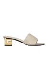 Givenchy Mesh G Cube Mules With Gold-tone Heel In Nude